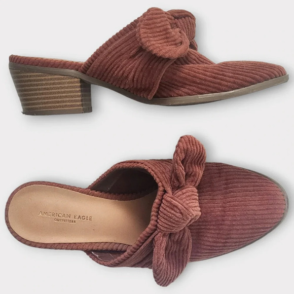 American Eagle Corduroy Slide Mules  Size 6 - Picture 1 of 4